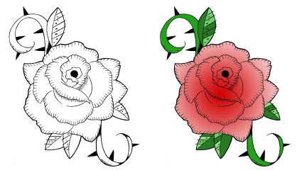 Temporary Rose Tattoo Design